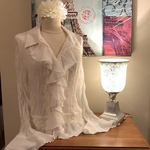 Fancy Vanilla Colour Flouncy Blouse